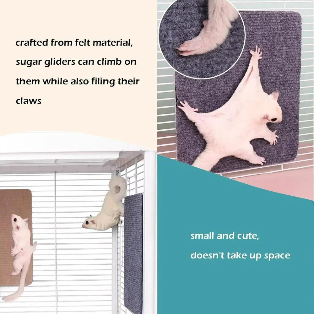 Sugar Glider Toys, Sugar Glider Climbing Mats, Self-Adhesive Cage Accessories fo